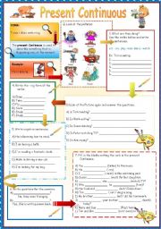 English Worksheet: Present Continuous