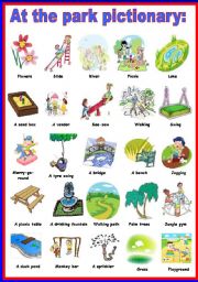English Worksheet: at the park pictionary 