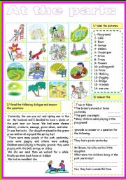 English Worksheet: at the park