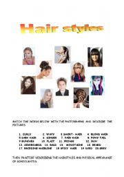 English Worksheet: Hairstyles