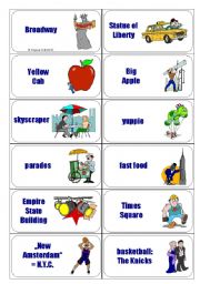 English Worksheet: New York City Dominoes - 36 Cards