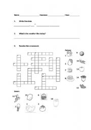 English Worksheet: food & drinks test