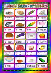 British and American English: Food - ESL worksheet by naron