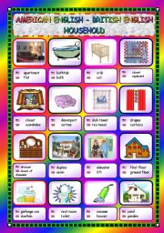 English Worksheet: American and British English - Household