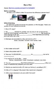 English Worksheet: Buy a Mac (Mac versus PC)