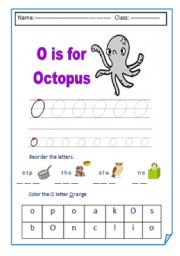 English worksheet: Letter O