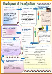 English Worksheet: Degrees of the Adjectives