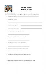 English Worksheet: Fawlty Towers. A touch of class. Fragment. Exercises + key + transcript 