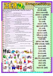 English Worksheet: Zero Preposition