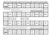 English Worksheet: Play with numbers  - boardgame