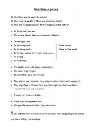 English Worksheet: Describing a picture