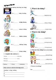 English Worksheet: Is and Are