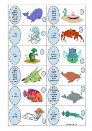 English Worksheet: Colours - Dominoes (Fish)