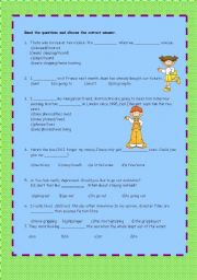 English worksheet: revision activities