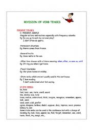 English Worksheet: Revision of  verb tenses