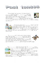 English Worksheet: Past  tenses