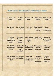 English Worksheet: Yes/no questions: Do or Does? Did or Didn’t? Don’t or Doesn’t?