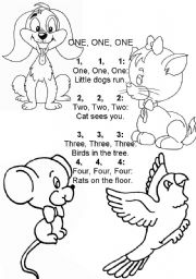 English Worksheet: A rhyme  One, one, one 