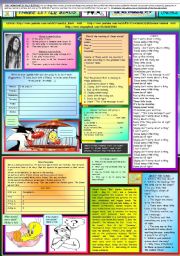 English Worksheet: THREE LITTLE BIRDS - BOB MARLEY - ONE PAGE