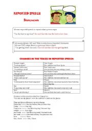 English Worksheet: REPORTED SPEECH