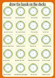 Time worksheet  - 2 colour pages