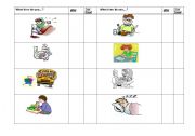 English worksheet: daily routines