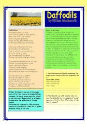 English Worksheet: daffodils