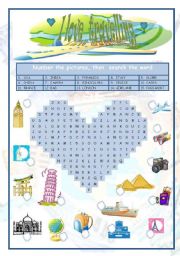 English Worksheet: I LOVE TRAVELLING