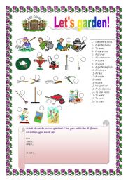 English Worksheet: gardening (+ key)