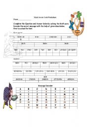 English Worksheet: Earth Day Secret Code Worksheet