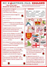 English Worksheet: My Countries File: England