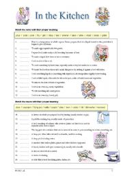 English Worksheet: Kitchen & Cooking - reverse dictionary