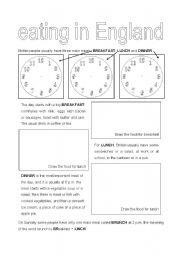 English Worksheet: eating in England