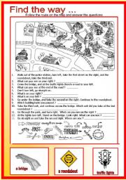 English Worksheet: Find the way