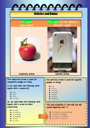 English Worksheet: ARTICLES AND NOUNS