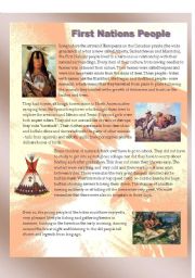 English Worksheet: First nations people 