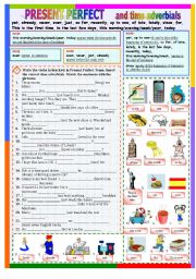 English Worksheet: PRESENT PERFECT and time adverbials