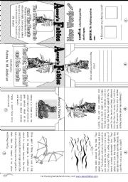 English Worksheet: Aesops Fables: The Bat, The Birds and The Beasts [ Mini-book ]