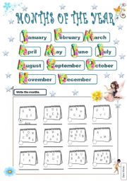 English Worksheet: Months of the year