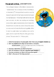 English Worksheet: PROCESS WRITING - Paragraph writing