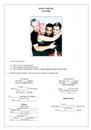 English Worksheet: No Doubt - Dont Speak