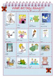 English Worksheet: What are they doing??