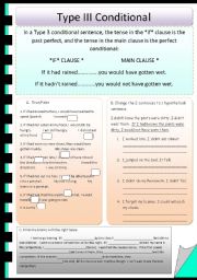 English Worksheet: Type 3 Conditional (Part II)