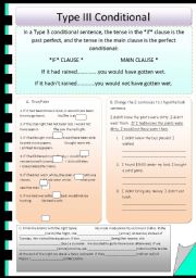 English Worksheet: Conditional Type 3