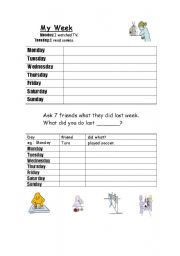 English worksheet: My week