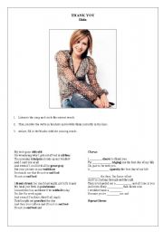 English Worksheet: Dido - Thank You