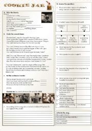 English Worksheet: Cookie jar - Jack Johnson