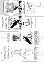 English Worksheet: Aesops Fables: The Crow and The Pitcher [ Mini-book ]