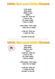 a rhyme LITTLE CAT AND LITTLE MOUSE