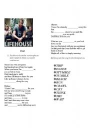 English worksheet: Lifehouse - Fool